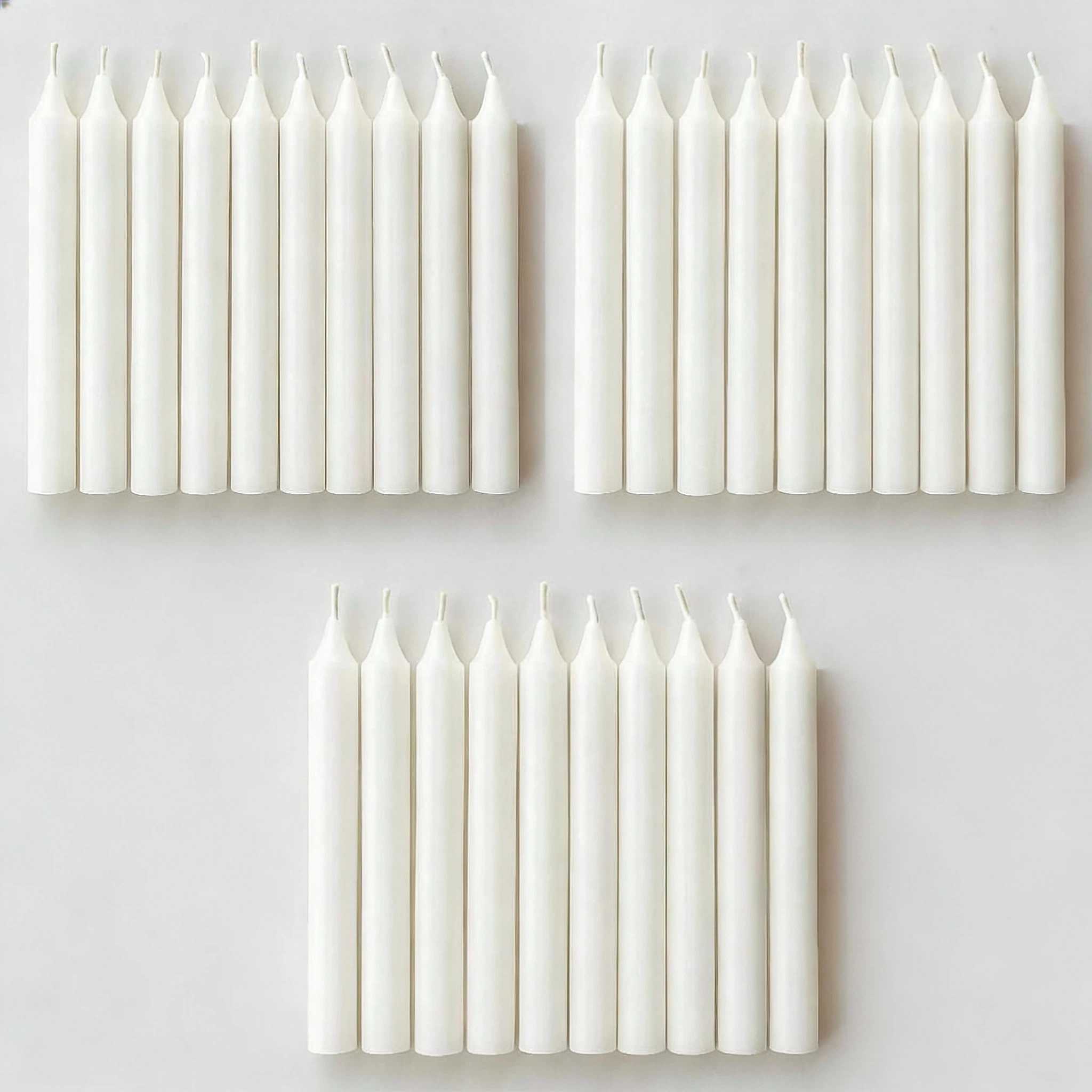 White Candles Unscented White Exquisite Mini Taper Spell Candles, 10cmx1.2cm 4 Inch Tall X 1/2 Inch Diameter, Magic Chimes