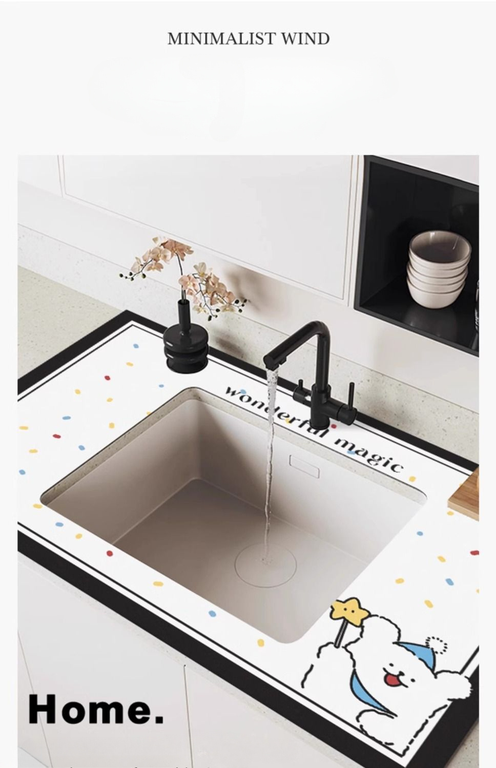 1pc cute cartoon dog quick dry absorbent sink mat bathroom - Temu Bahrain, image size:800x1239