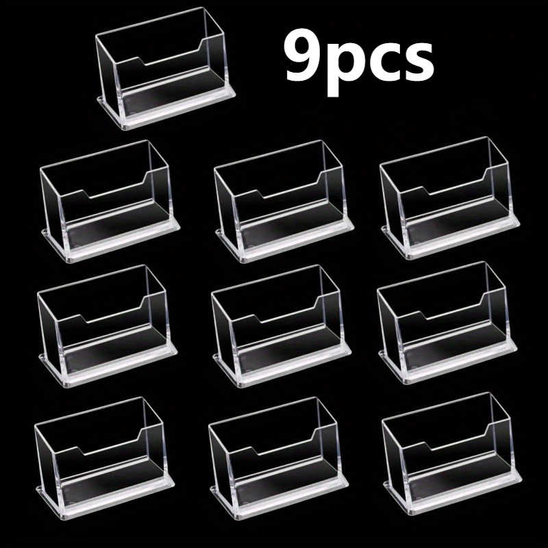 TEMU 9 Stylish Acrylic Desk Card Holders - A Delicate For Business Card Storage