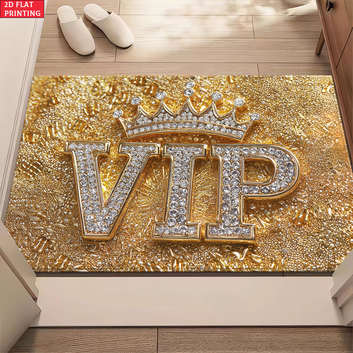 2D Ploščat, 850 g/m² Žametna VIP Krona 2D Ploščat Umetniški HD Tisk Kuhinjske Preproge, Kopalniška Preproga, Nedrseče Joga Preproge, Vpo