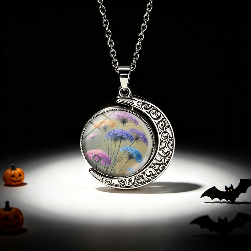 3pcs Daucus Carota Wild Floral Necklace & Earring Set