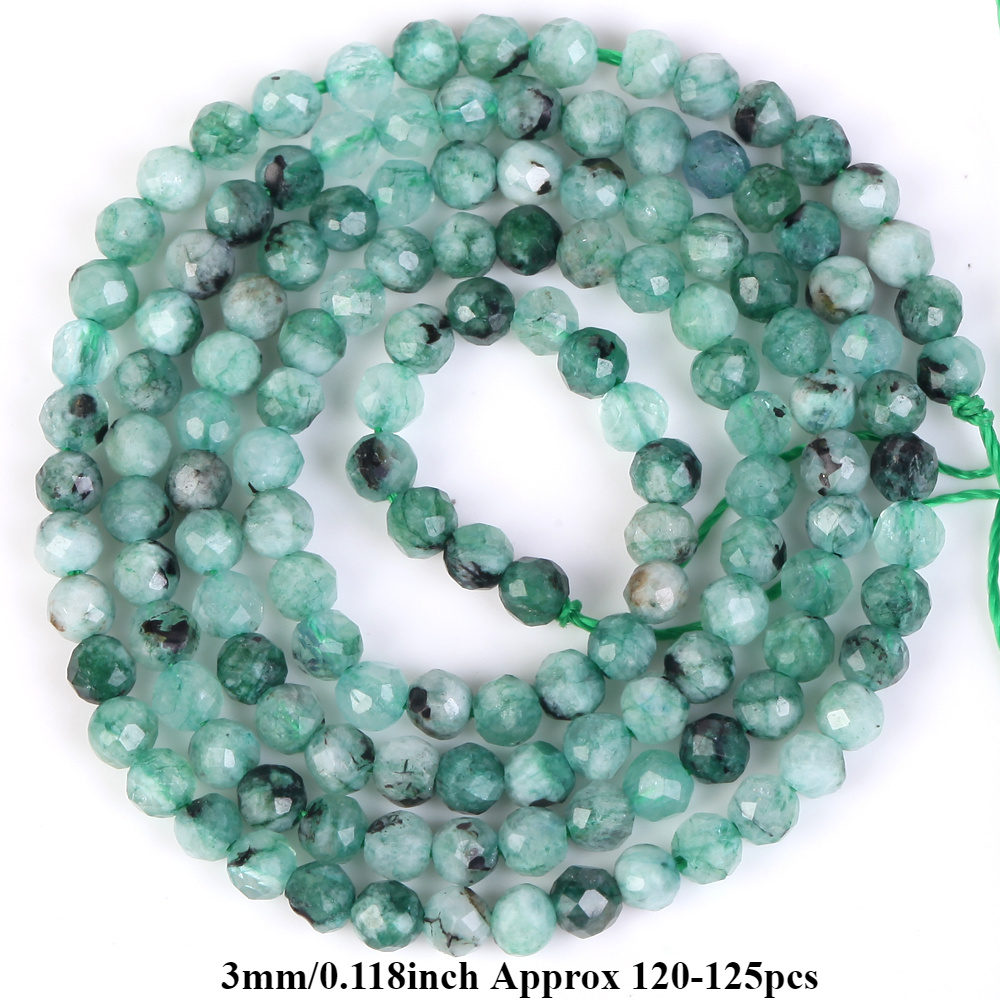E-shop Grüne Labradorit-Perlen 2/3/4mm - Facettierte Runde Natursteine für DIY-Schmuckherstellung, Armbänder, Halsketten & Ohrringe - Modische
