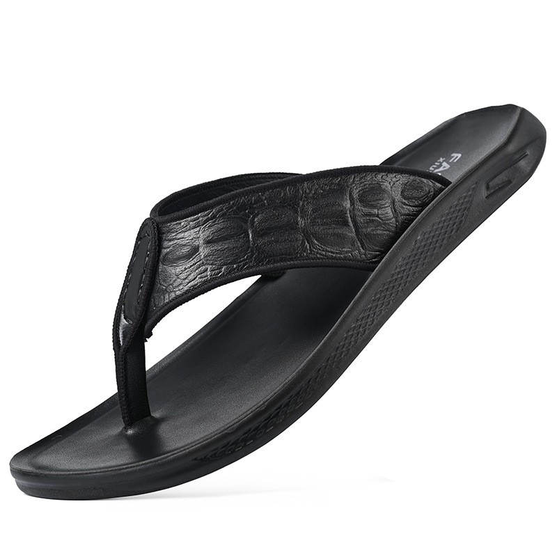 mens flip flops for summer outdoor wear non slip genuine leather thong sandals vietnamese beach slippers mens sports trendy sandals