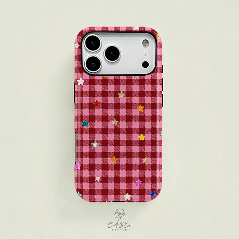 TEMU Phone Case: Casei Wine Red Starry Glitter Film 2-in-1 Case, Suitable For Iphone 17/16/15/14/13/12/11 Pro Max, 16/15/14 Plus, 17 Air,