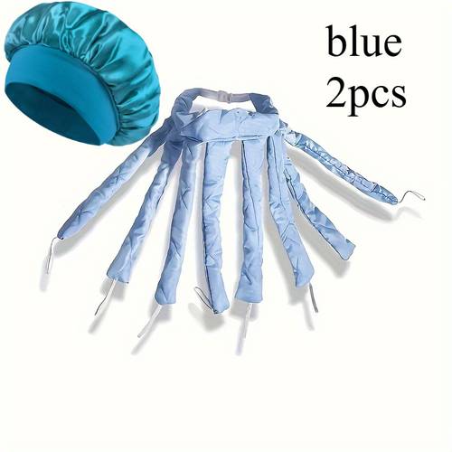 2pcs hair curler headband for long hair satin heatless curling rod with adjustable strap overnight no heat curling roller for women and waves and curls extra large satin bonnet hair cap bonnet for sleeping jumbo sleep cap for wom