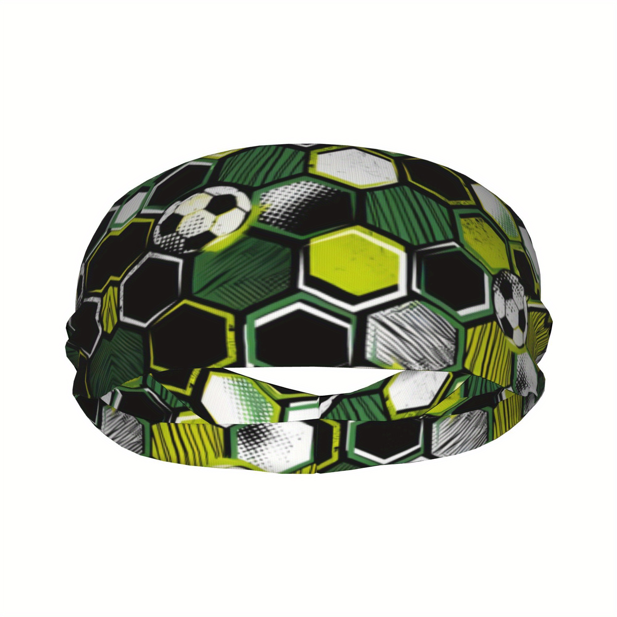 Deportiva con Estampado de Balón de Fútbol Poliéster Elástico, Diseño  Geométrico con Patrones de Fútbol, Cómoda y