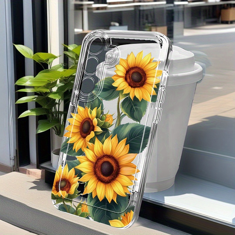 TEMU Sunflower Illustration Pattern Phone Case Suitable For Galaxy A02, A03s, A04, A05s, A06, A13, A14, A15 5g, A21s, A22, A23, A24, A25, A32, A34,
