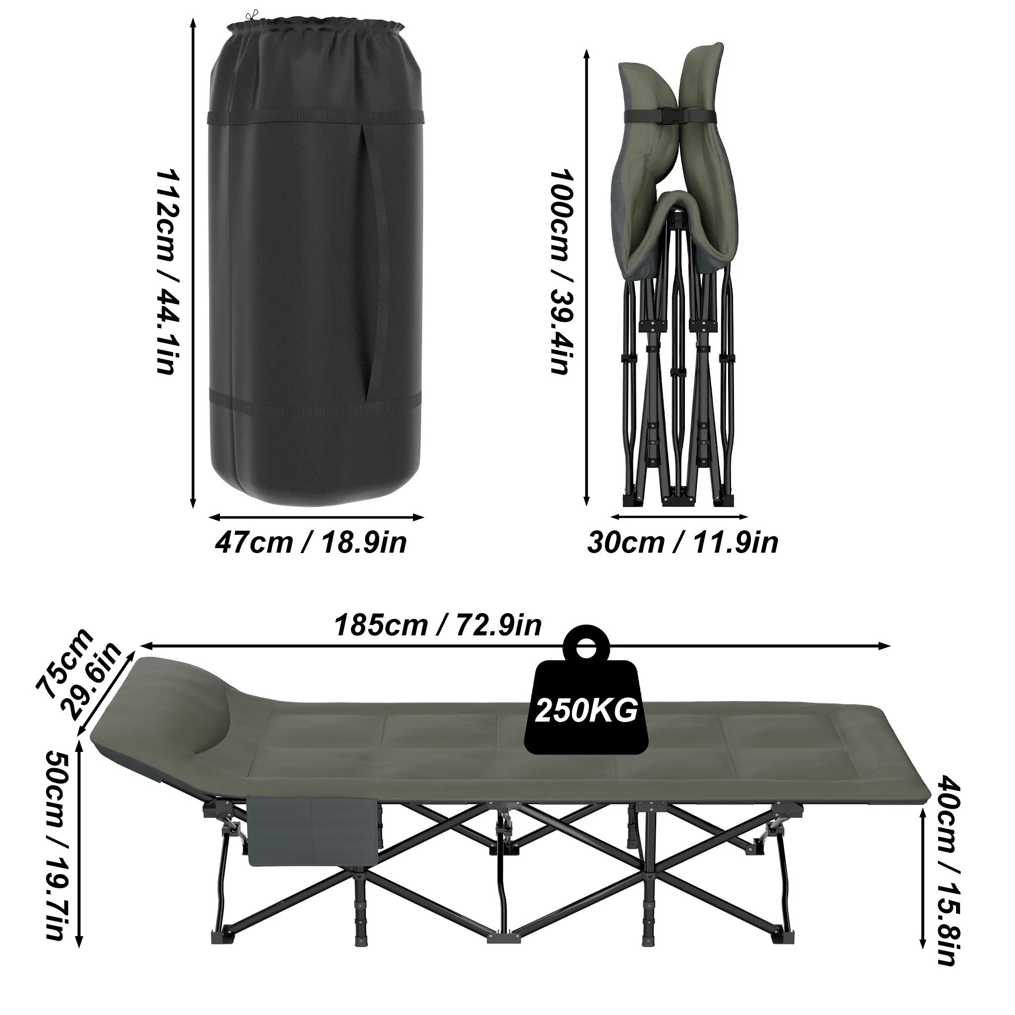 Camp Bed Foldable Camping Bed Guest Bed With An Extra- Foldable Camping Travel Bed With Carrying Bag, Camp Beds For Camping Outdoor Indoor