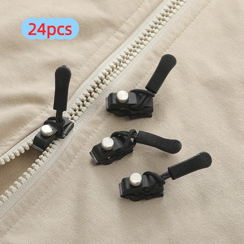 TEMU 24pcs Detachable Zipper Pulls Universal Zipper Repair Replacement Heads For Coats, Luggage, Shoes, Boots Zipper Maintenance Diy Sewing