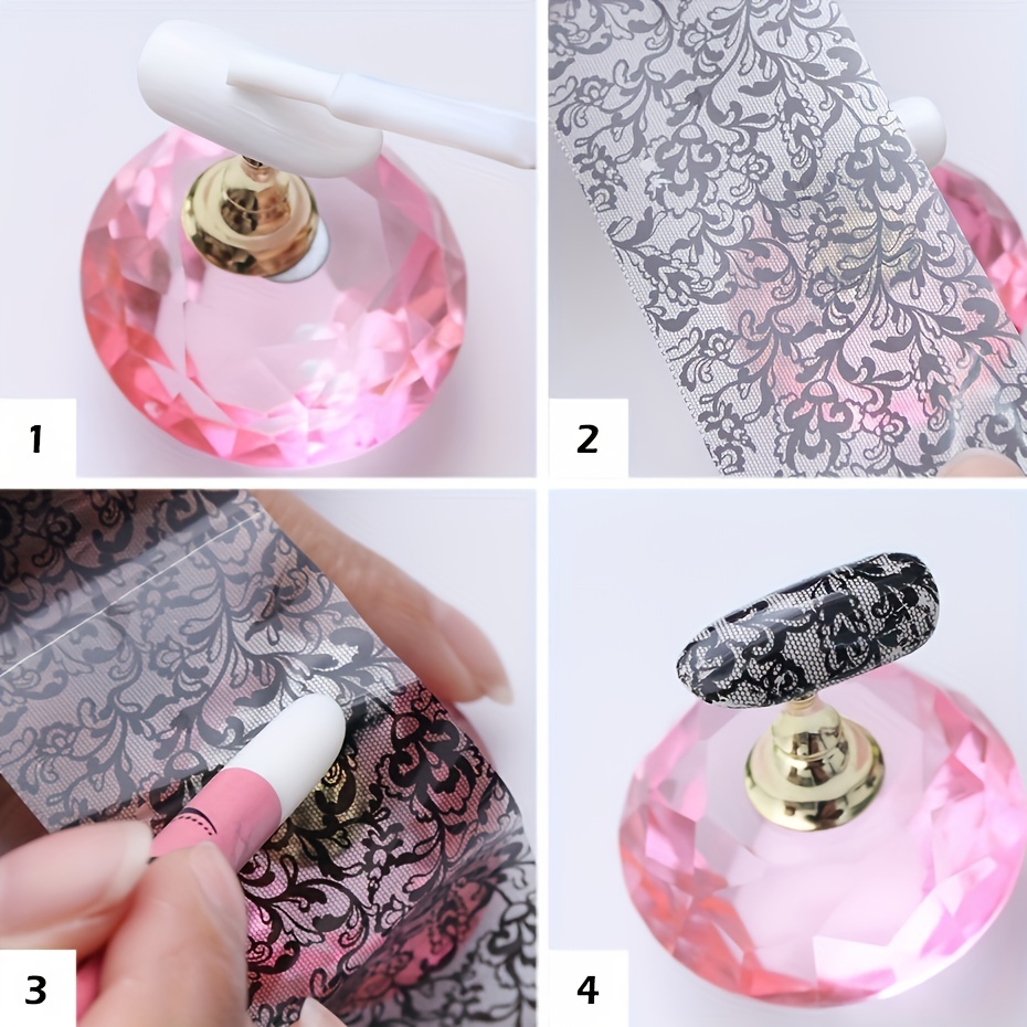 10pcs Pack Rose Flower Nail Foil Transfer Stickers
