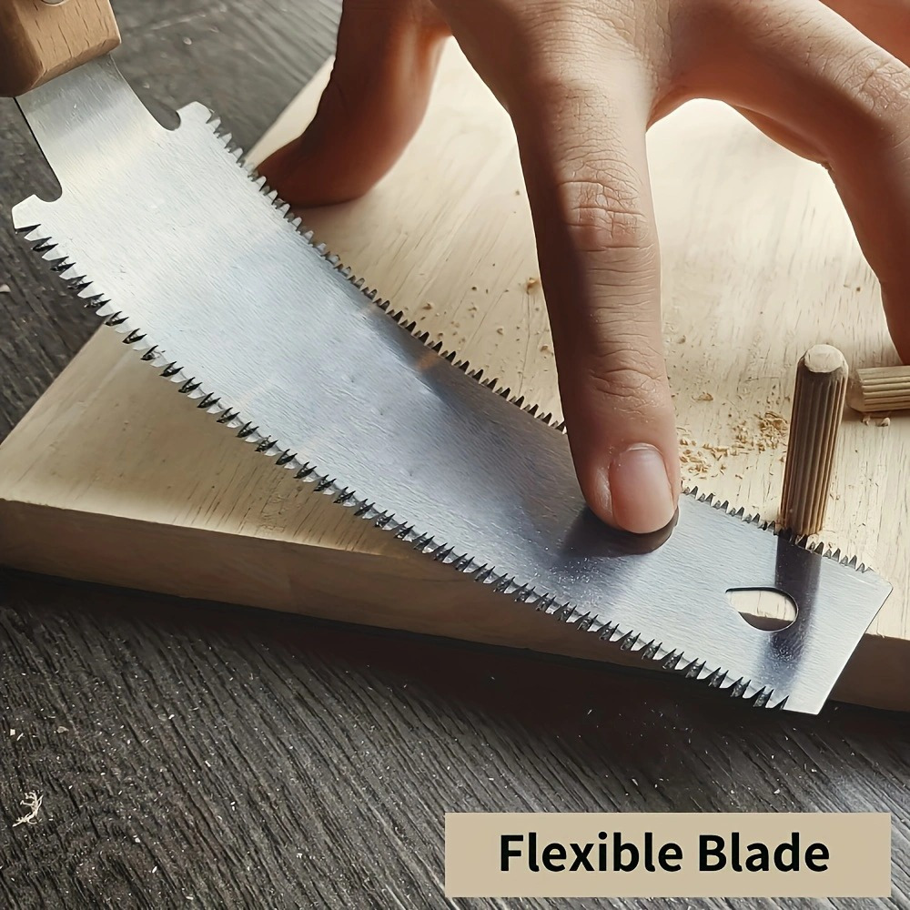 

Japanese Woodworking Hand Saw - Small, Flexible Blade For Flat Cutting, Fine Tooth, Tree Saw With Metal Body