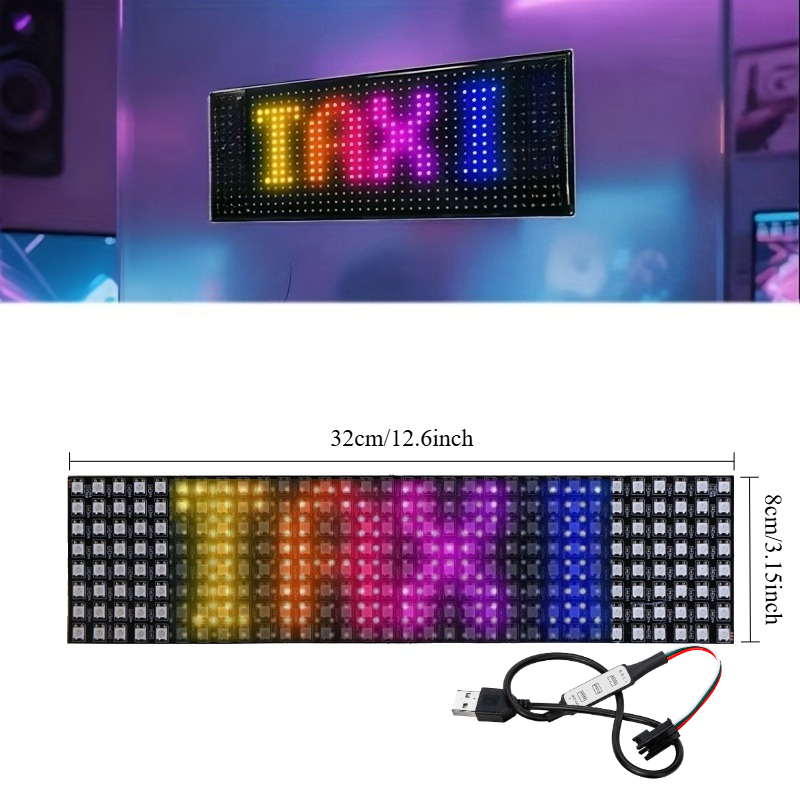 TEMU Flexible Smart Led Matrix Display, Usb-powered, Programmable, Lightweight And Durable, Fully Immerses The Competition Venue Atmosphere, Allowing