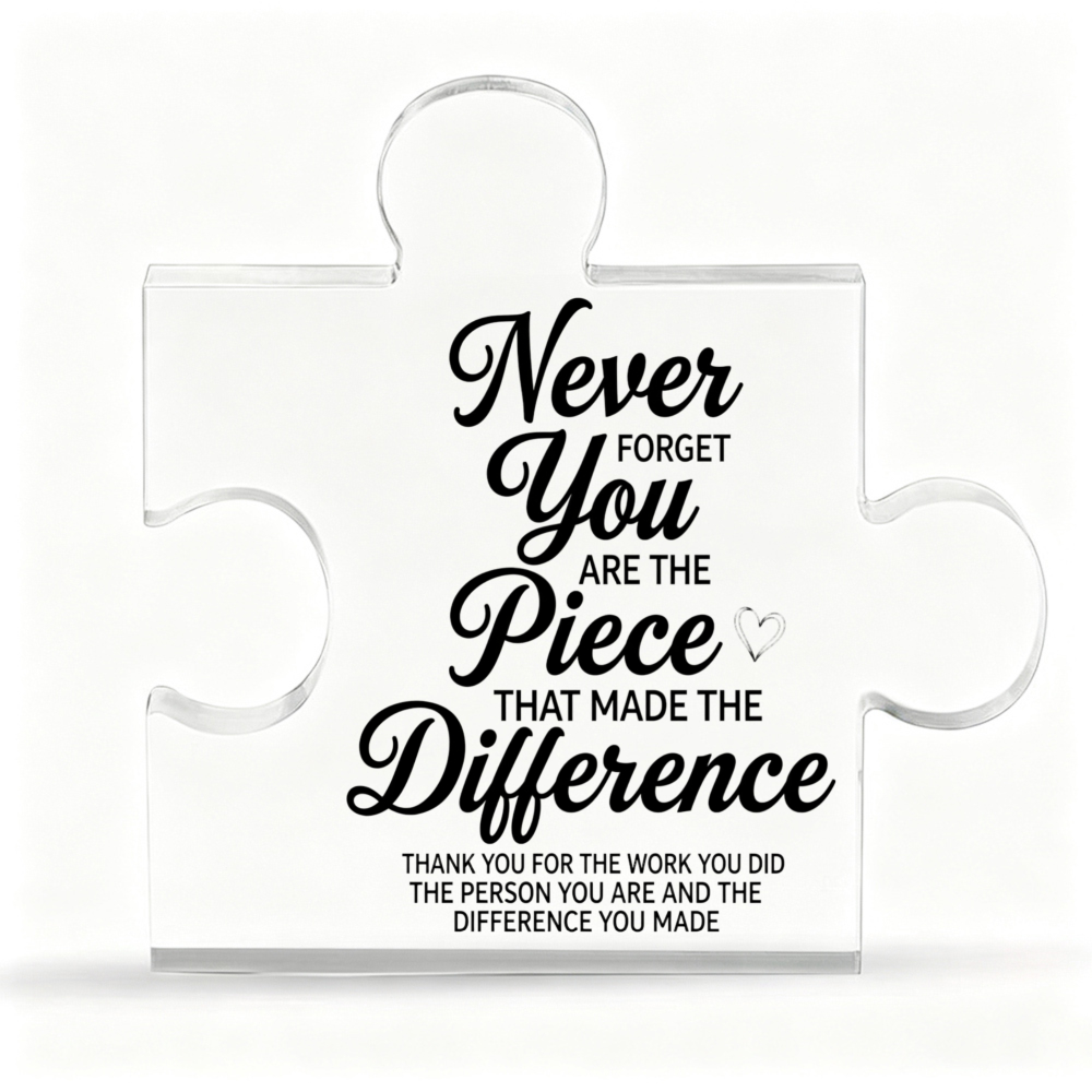 TEMU Inspirational, Acrylic Puzzle Piece Plaque, You Are That Made Quote With Heart Icon, Clear Laser Engraved Transparent Award, Employee