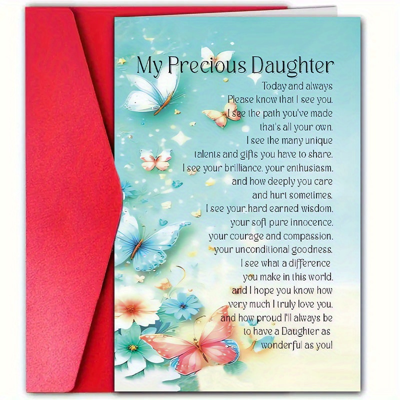 

1pc Christmas Greeting For , Stepdaughter, , Included, For , New ,