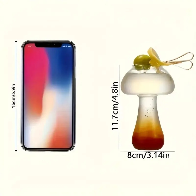 Image of Mushroom-shaped Creative Wine Glasses, Cocktail Drink Glass Cups, Transparent, Suitable For Parties, Drinking, Ktvs, Bars, Clubs, And Home Use