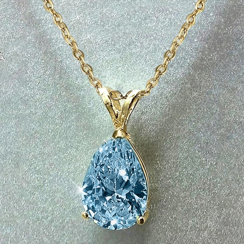 TEMU Collana con ciondolo a elegante con sintetico lucido multicolore per donna, collana per uso , , matrimoni, , regalo di compleanno per fidanzata