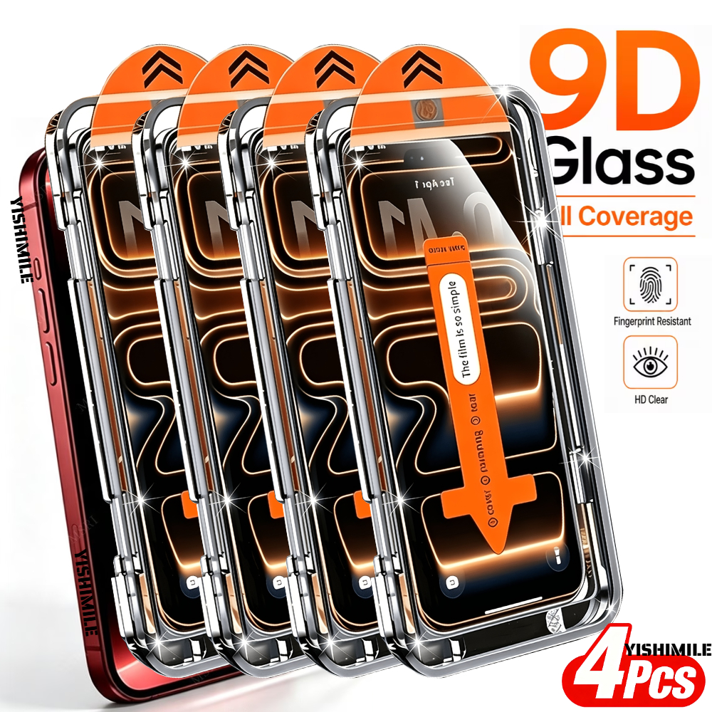 TEMU 4pcs High-definition Screen Protectors For Iphone 18 Pro/18 Pro Max.9h  Glass For 17 Pro Max/17 Pro/17e/16/15/14/13 Series, Anti-fingerprints, ,