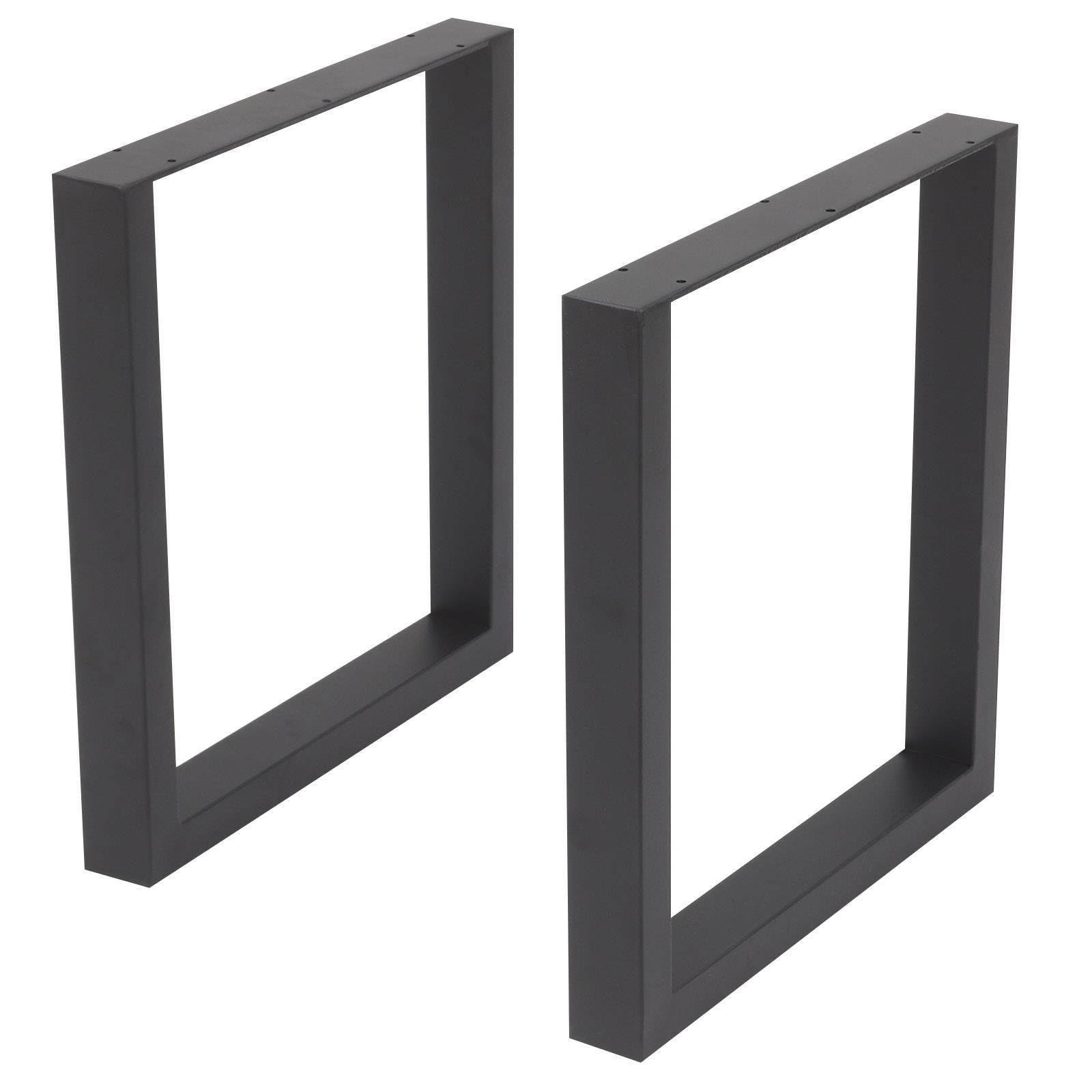 E-shop Set mit 2 robusten, extra-stabilen Metall-Tischbeinen - Hoch, breit, stabiler Sockel, /Bogen-Design für Möbel, Bänke, Stühle, Couchtische,