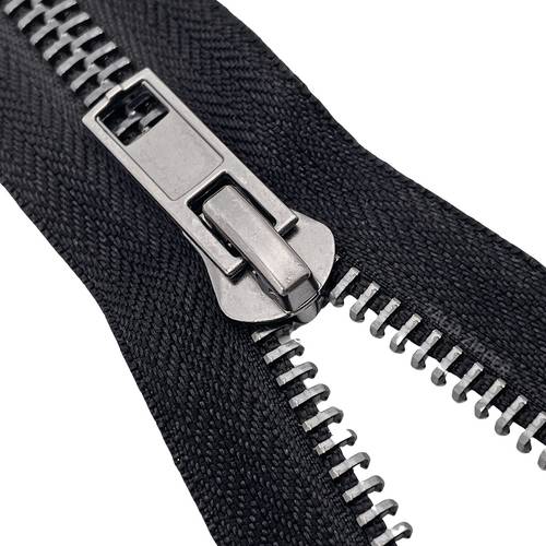 1pc heavy duty metal zipper 8 double ended y shaped copper zipper 20 24 28 30 32 inches black durable and smooth suitable for jacket sewing clothes suitable for clothes bag making smooth sturdy structure
