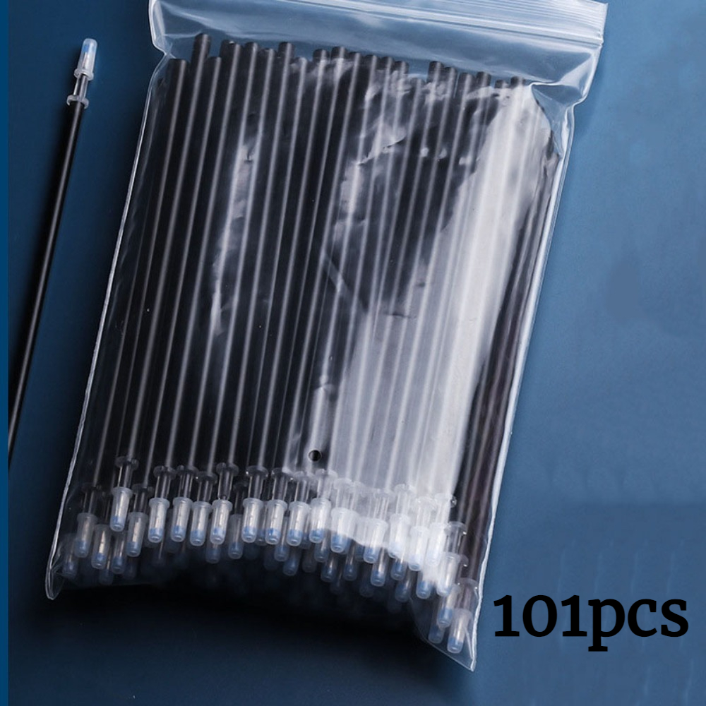 TEMU 101pcs/set Erasable Gel Pen Refills - Black And Blue Writing Cartridges, Smooth Office Art Drawing Pens, Quick-drying Fun Gift For School And