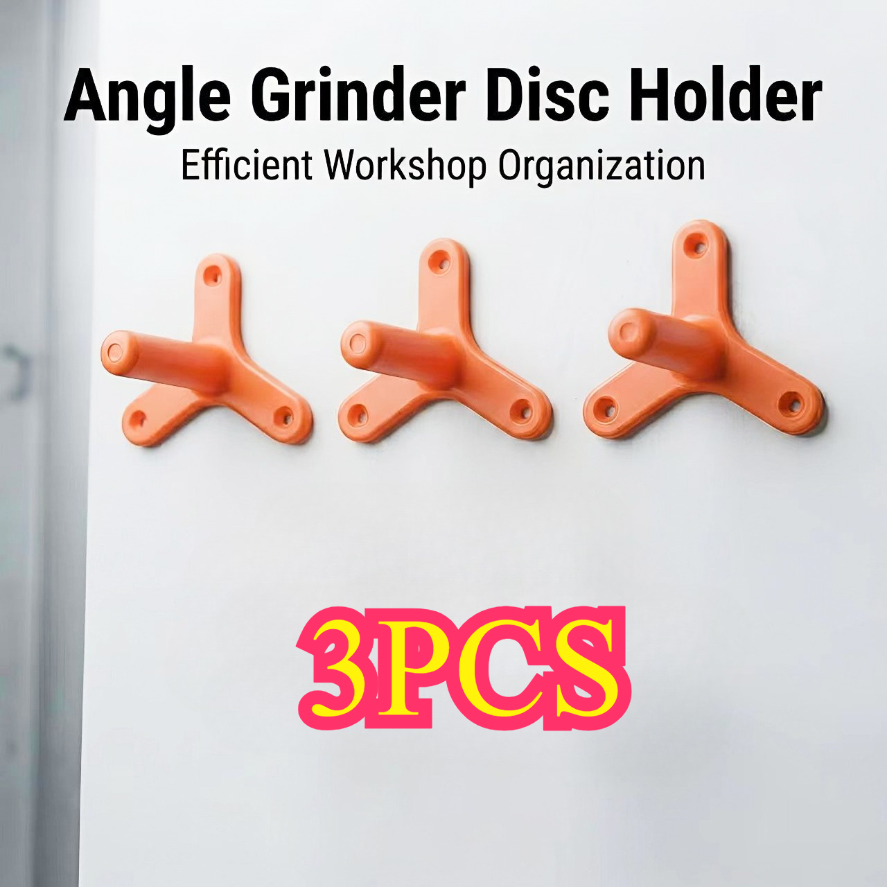 Image of 3pcs Wall Mount Bracket For 125mm Angle Grinder Space Tool Storage Rack For Garage Workshop Heavy Duty Grinder Holder Hanger Plastic Material Ideal For Enthusiasts And Tradespersons