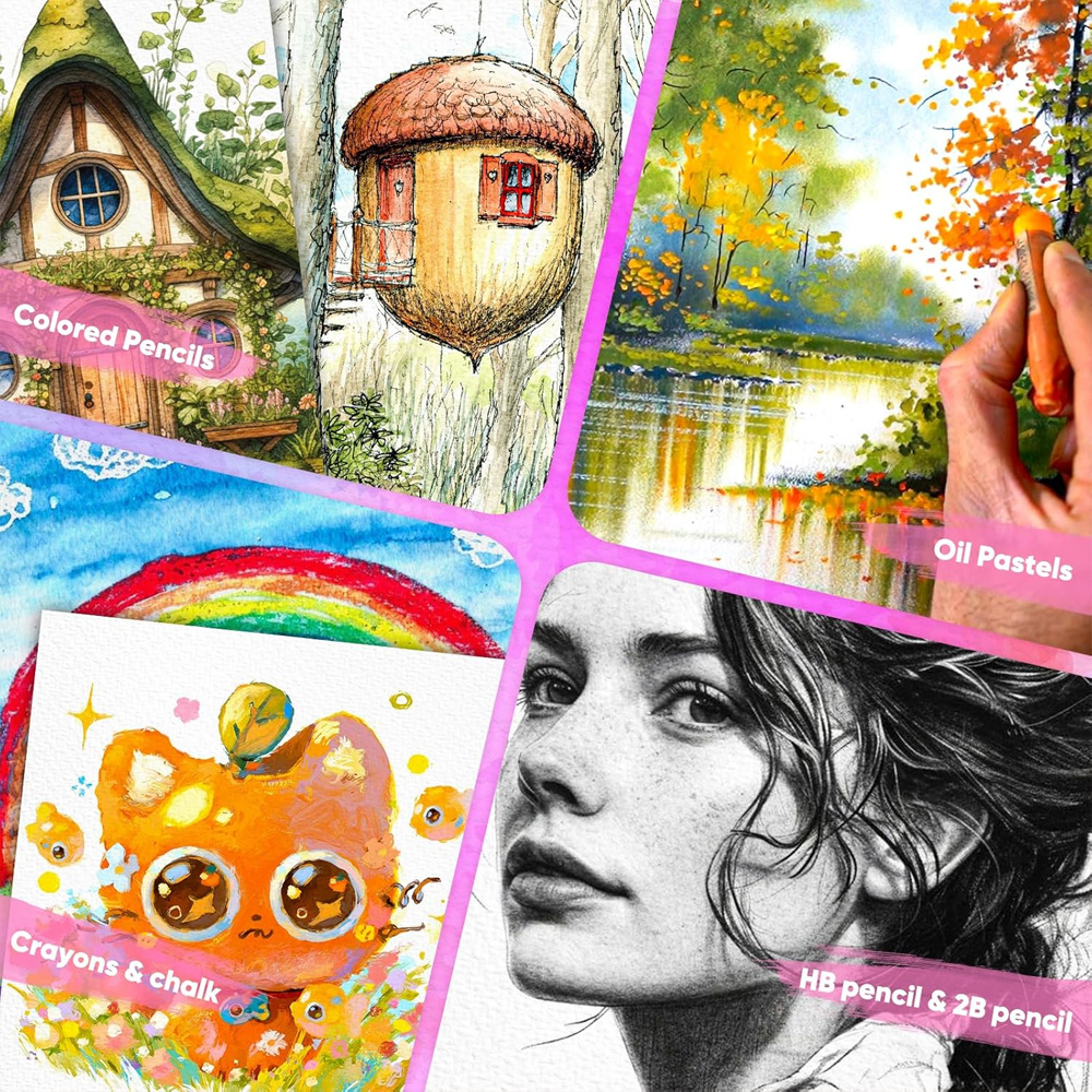 24/48pcs Heavyweight Watercolor Paper Set, 300GSM Cold Press