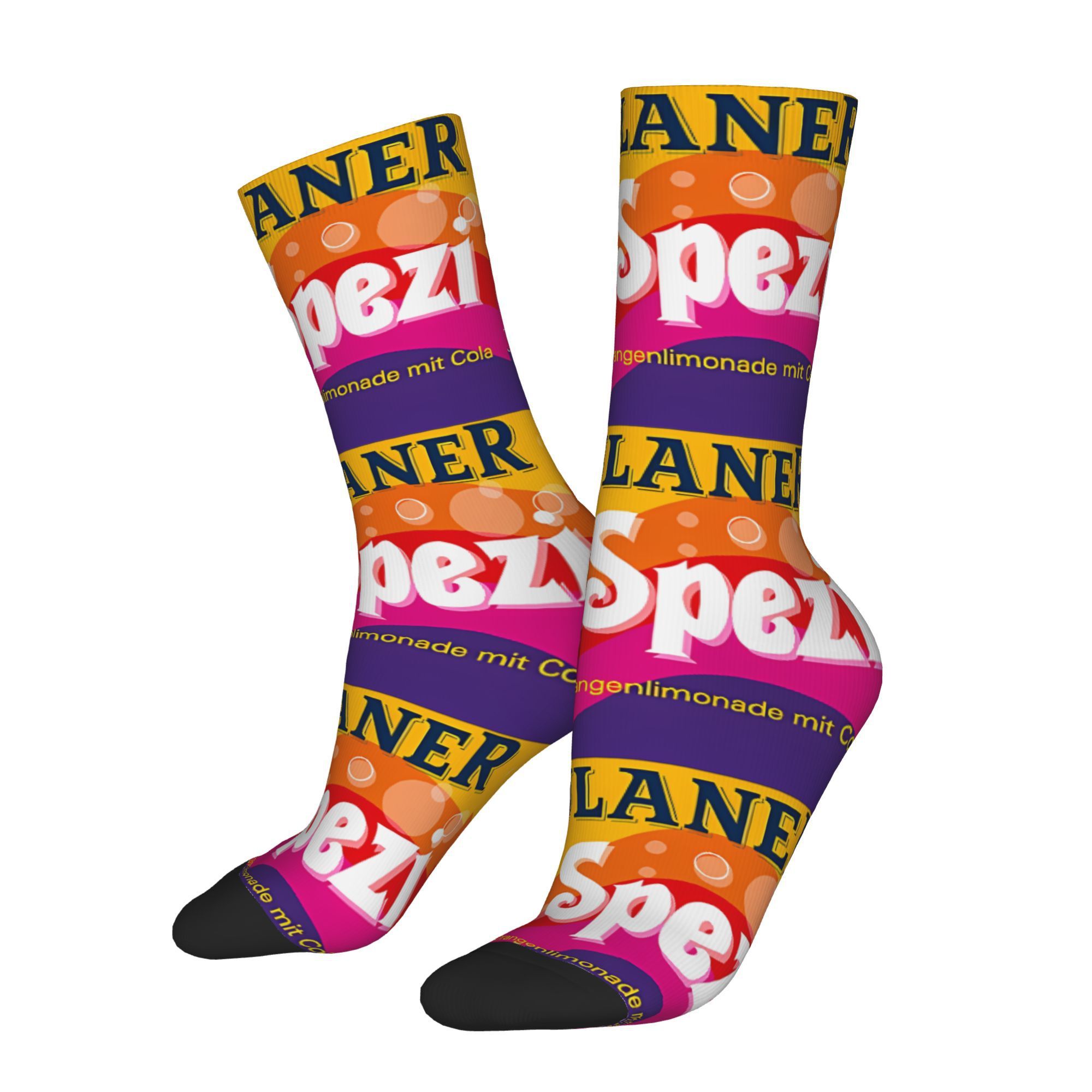 

1 Pair Hip Hop Vintage Paulanerspezi Munich Printed Socks, Unisex Seamless Crew Socks, 95% Polyester 5% Elastane, Knit Fabric, Hand Wash/, Novelty Gift Idea