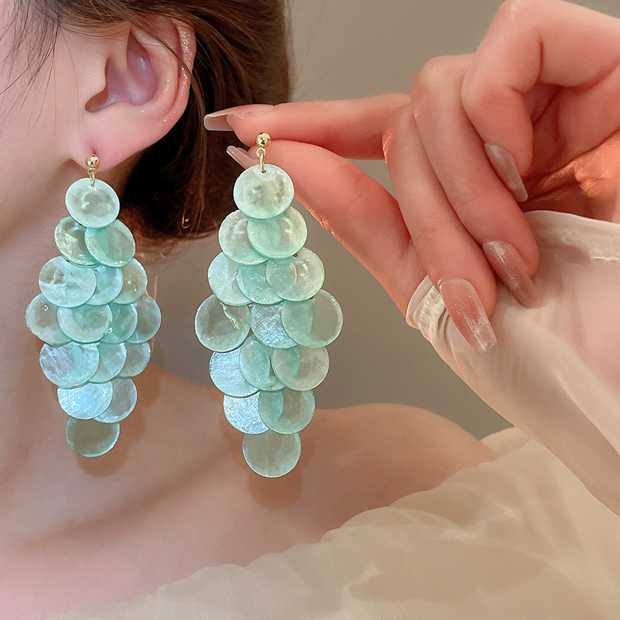 TEMU 1 Pair Summer Beach Round Tassel Drop Earrings