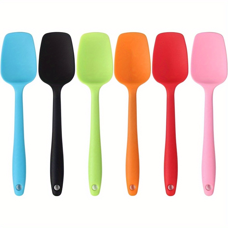 TEMU 6pcs, Silicone Scraper, Silicone Scraper, Mini Silicone Scraper, Jam Scraper, Heat Resistant Cream Scraper, Stirring And Baking Tools, Kitchen Utensils, Apartment Necessities, Baking Tool