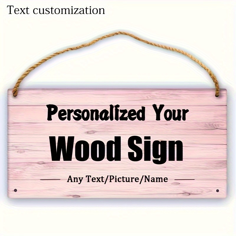 TEMU Personalized Custom Wooden Sign, Uv-printed Wooden Decoration With Self- Text, Home Porch Decorative Wooden Plaque, Stable Hanging With Hanging
