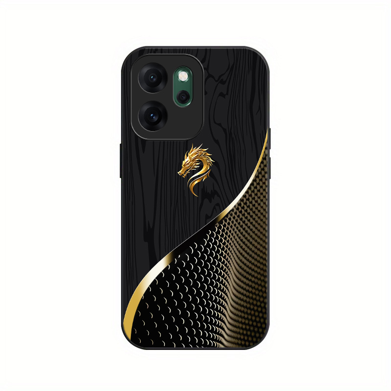 TEMU Phone Case - Head And Black Texture Pattern Hard Tempered Glass Phone Case Suitable For Oppo Reno14f Fashion Casing Back Cover Fully Covered