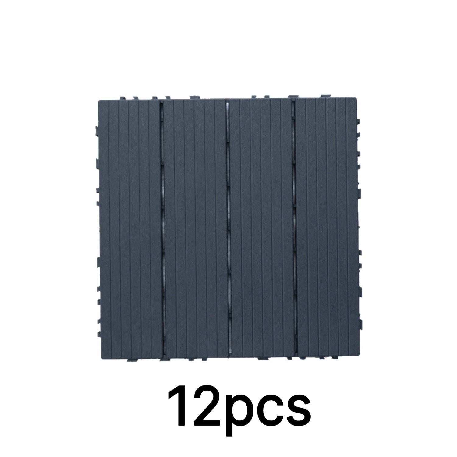 Image of 12pcs 30*30cm Plastic Floor Tiles, Patio Flooring Outdoor Waterproof All Weather Use, Pathway Pavers For Porch Poolside Balcony Backyard
