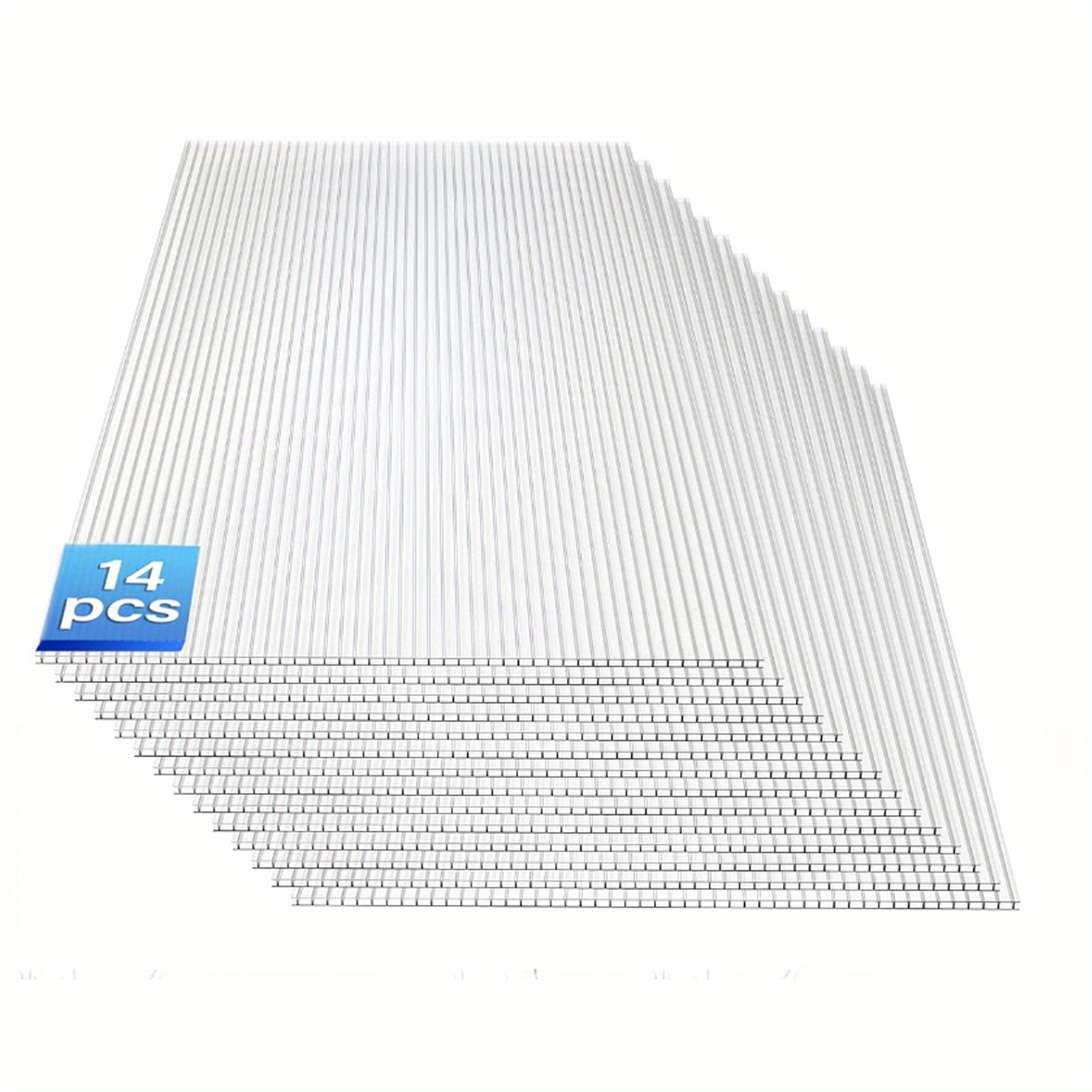 TEMU 14pcs Greenhouse Sheets Cut-to-size Sheets Uv-resistant Polycarbonate Twin-wall Sheets 605x1210x4mm Polycarbonate Sheets Transparent Sheets For
