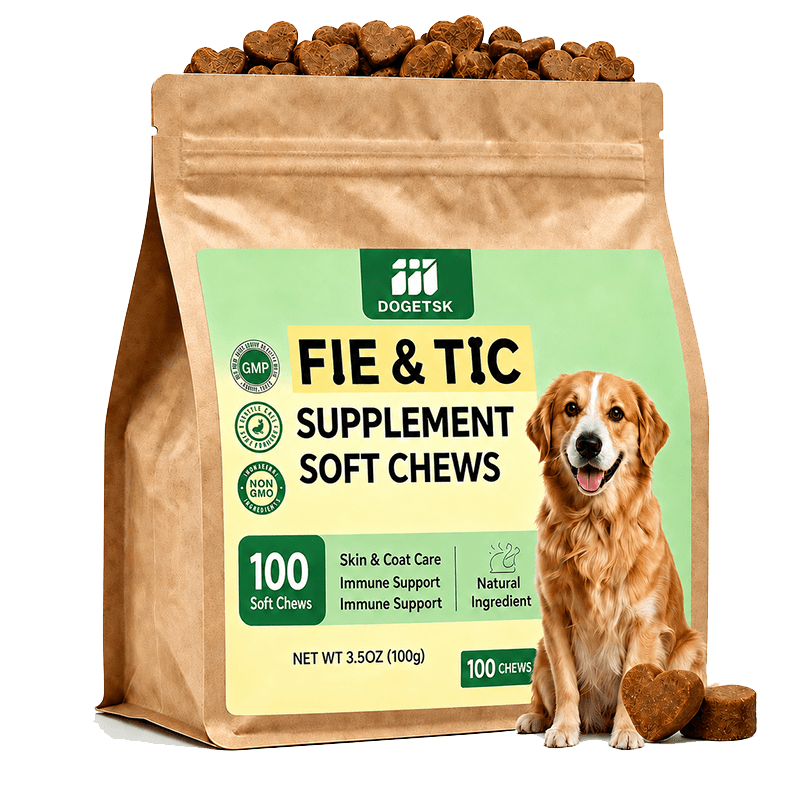 TEMU Dog Supplement, Suitable For Dogs With Paw Licking Behavior, Contains Probiotic And Vitamins, Light Beige , Ideal For Senior Dogs, Puppies, And