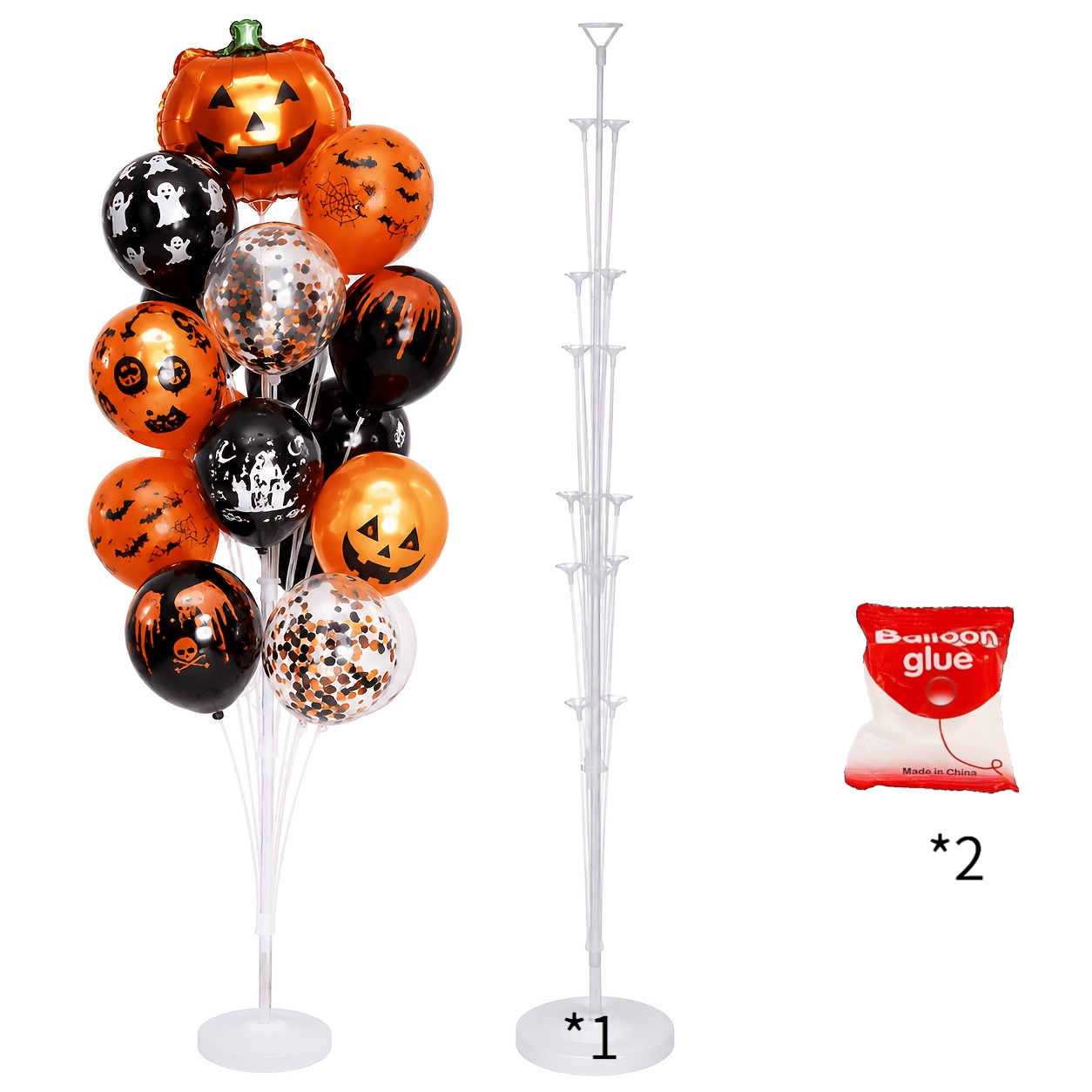 TEMU Set da 3 pezzi: 1 supporto + 2 punti di colla per palloncini, kit supporto per palloncini da 190 cm, capacit� per 25 palloncini, supporto a