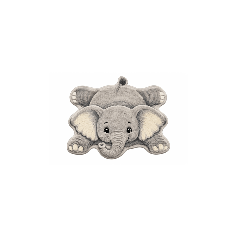 TEMU Imitation Cashmere   900g   9mm, Ins-style Japanese Lazy Gray Elephant Lying Down , Bedroom Bedside Decorative Rug, Cute And Living Room Sofa