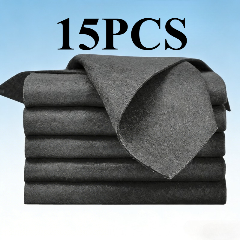 TEMU 15pcs/set Multi Functional Cleaning Cloth, 7.87 * Inch, Dishwashing Cloth, No Stripe Window Towel, Reusable Kitchen Cloth, Suitable For