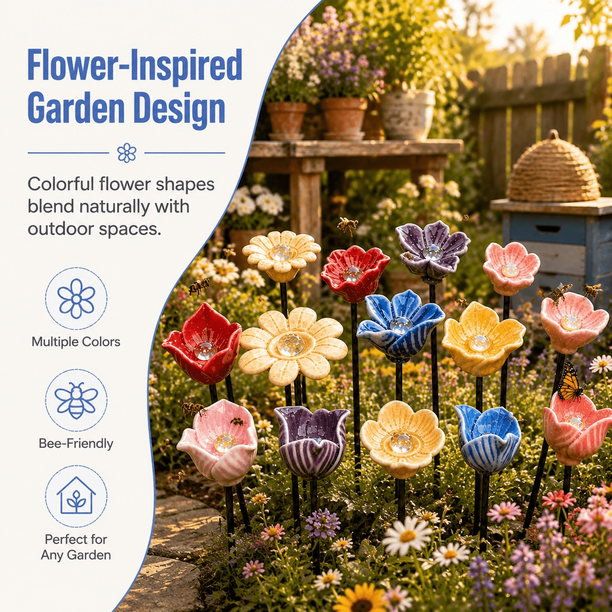 TEMU 10 Random Food Feeder Sets, 5 Anti-drowning Bee Feeders And 5 Water Drop Beads, Bee, Hummingbird, Feeding Stations For Storing Water And