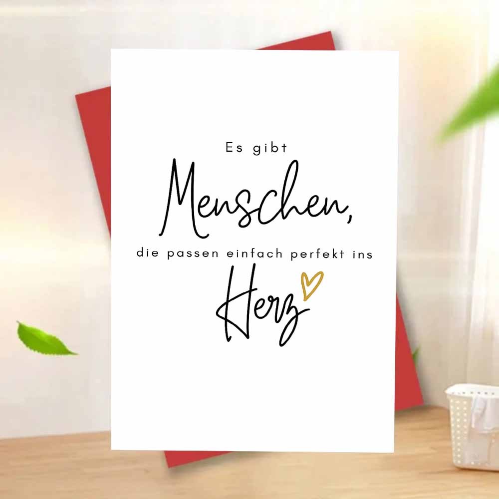 Image of 1pc Are People Who Simply Fit Perfectly Heart Greeting Card With Envelope Minimalist Black Script And Design Perfect Keepsake Card For Special Moments?? Great For ?? Colleagues??