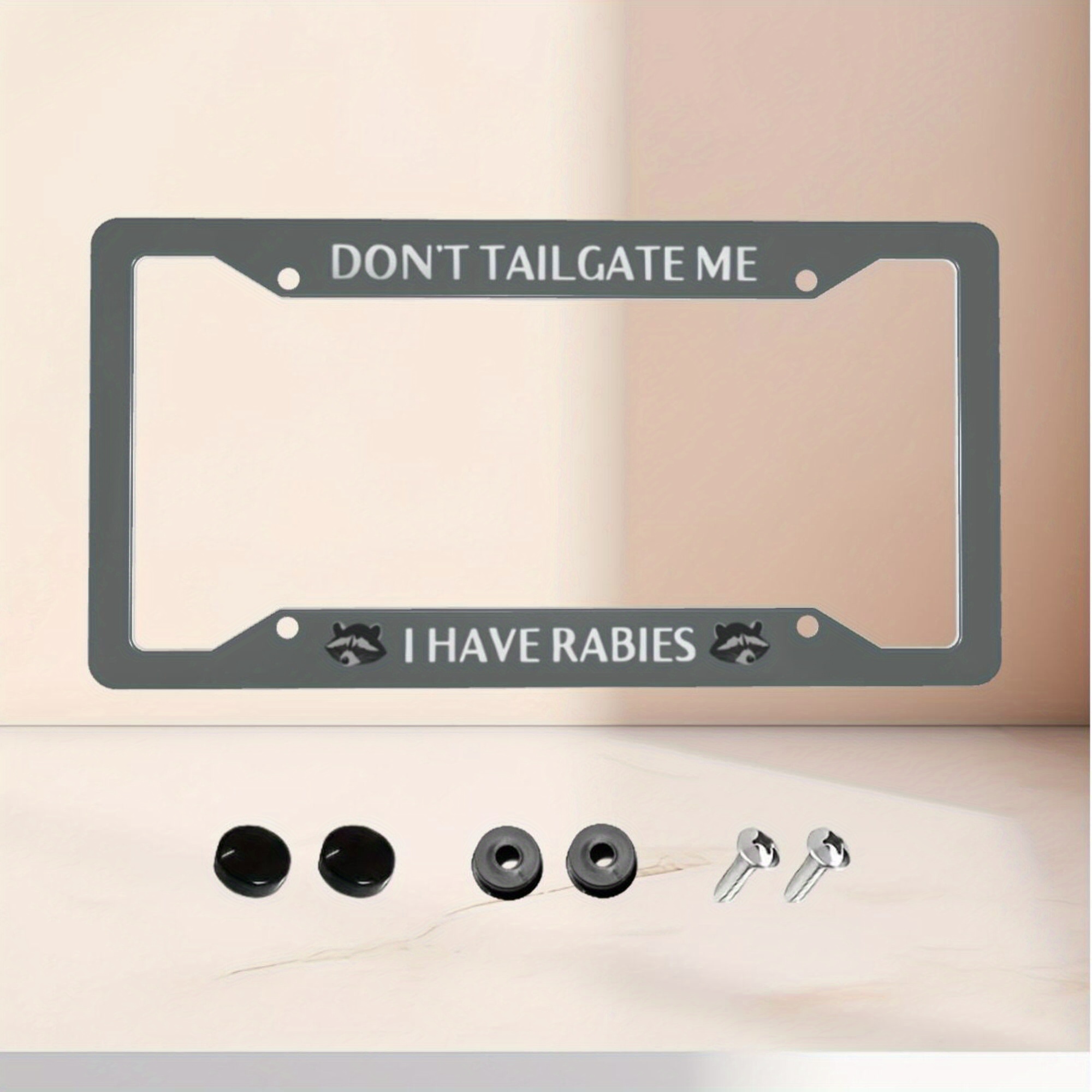 

1pc Aluminum License Plate Frame, Don't Me I Have Rabies License Plate Frame Car Accessories Car Gift Funny Plate Frame Cute License Plate , , Weatherproof, For A Stylish Touch