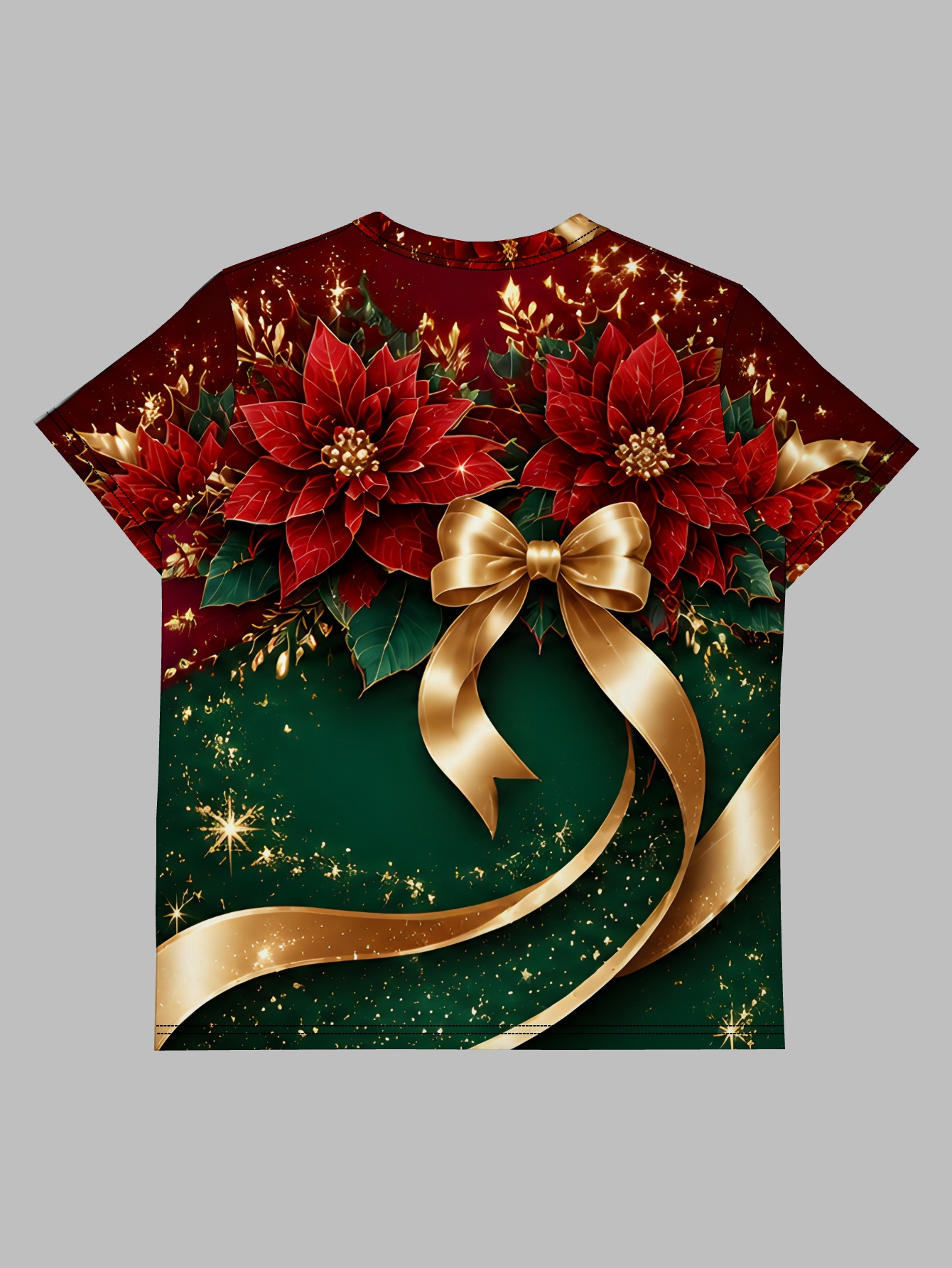  golden poinsettia bouquet womens summer short sleeve t shirt all  