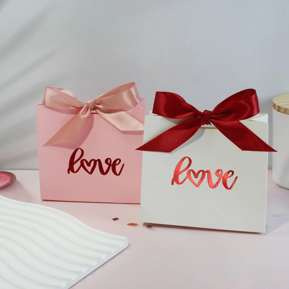 

10pcs Boxes - For Candies, Chocolates, Small Presents - Includes Ribbons - For Weddings, Anniversaries, Birthdays, 's Day And Packaging