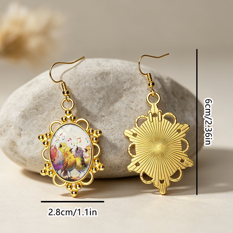 Singing Little Birds Dangle Earrings, Unisex Design