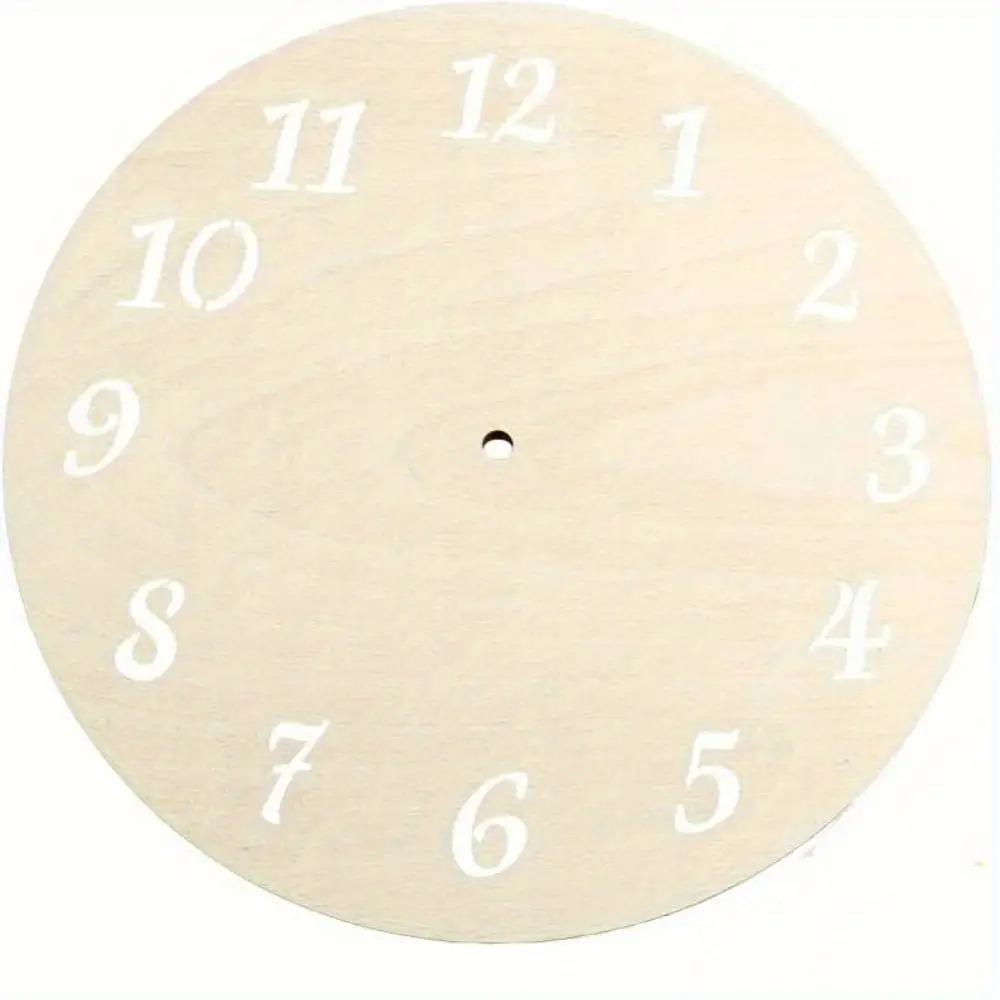 2d Flat Diy Wooden Clock Face, Laser-cut Numbers, Round Home Decor, Suitable For Crafting And Personalization, Clock | | Laser-cut Numbers, Wall Clock Decoration