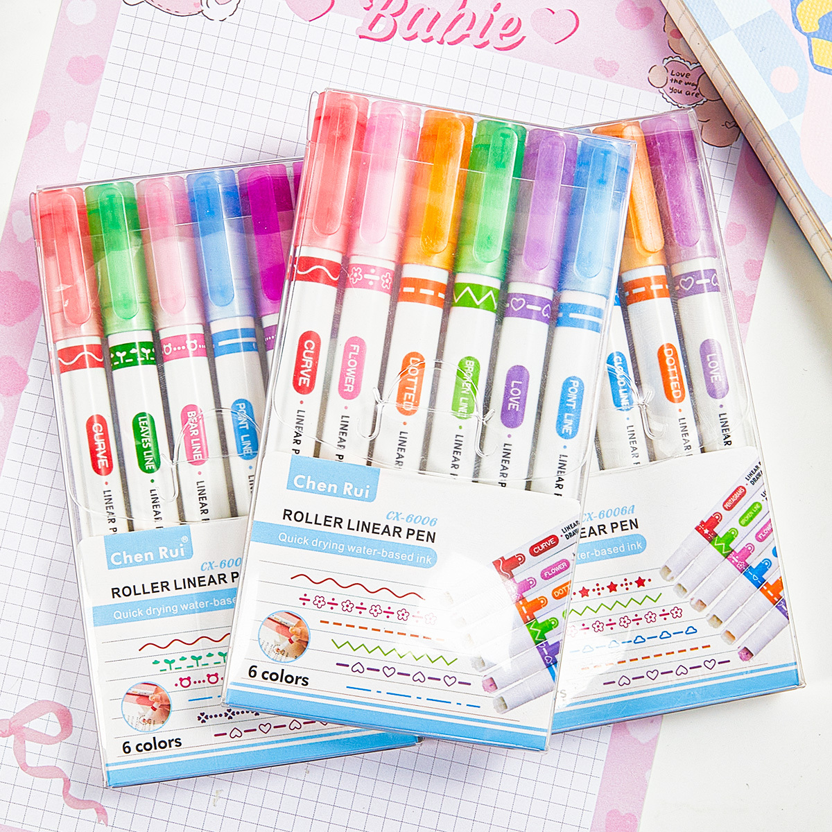 18pcs Rolling Ball Pens, Floral Patterns, Suitable For Handbills, Journals, Diaries, And Highlighting