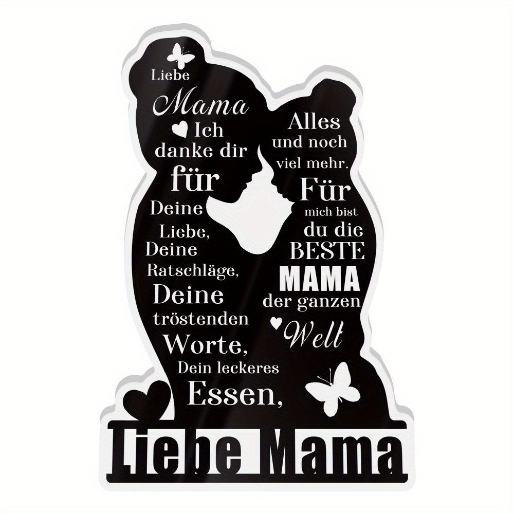 Image of 2d Flat Putuo Decor 1pc German Acrylic Sign Table Decor, I Thank You For , Your , Your Comforting Words, Desktop Decoration For Home Room, Gift For Mom From Daughter