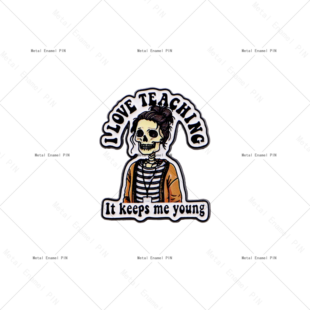 TEMU 1 pieza de divertido pin de profesor " enseñar, me mantiene" - Broche de con esqueleto, de solapa adecuada para regalos de profesores y ropa