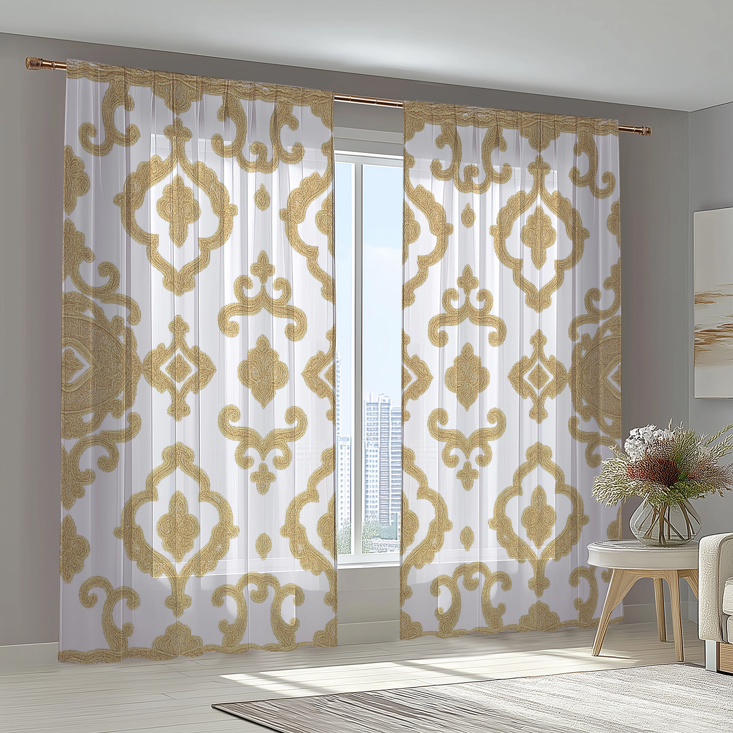 pack of   facing   bright and vibrant semi transparent polyester material rod pocket window curtains suitable for seasonal home window decoration in kitchens living rooms bedrooms dining rooms   cafes