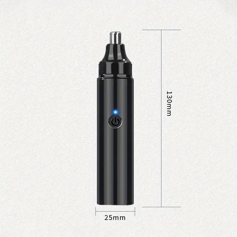 1pc electric nose hair trimmer for men - usb-rechargeable cordless operation, long-lasting lithium battery (400mah) - compact & lightweight design, quick-charge grooming tool - safe, quiet motor - abs construction - travel, car, home use - ideal for sensitive light beige - minimalist black trimmer, nose hair remover, travel personal care, sleek gadget, car accessory, portable device, durable material, men Product details 1
