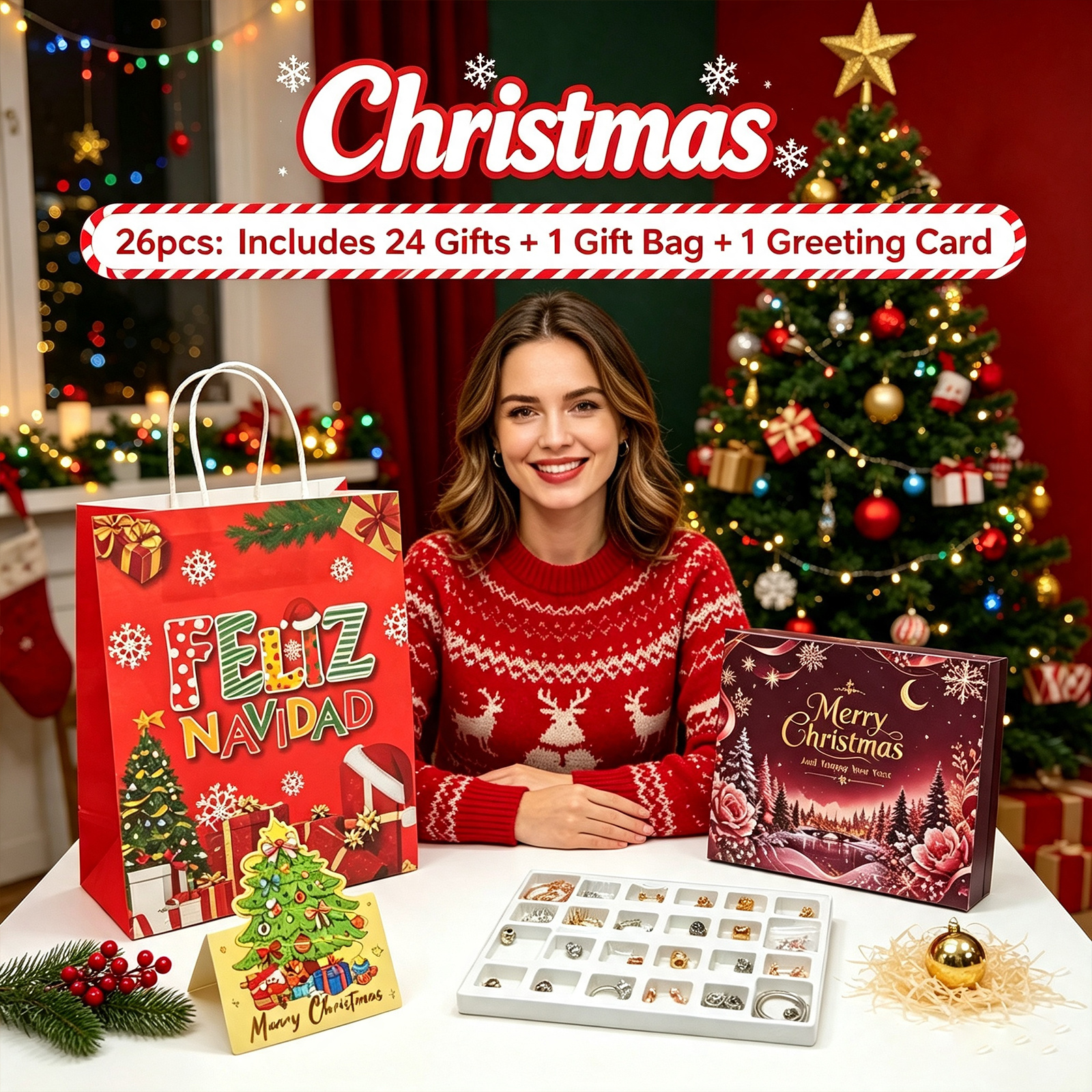 2026 Christmas Countdown Calendar Gift Set, 26pcs Gifts